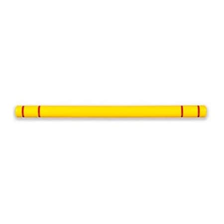 Post Guard Height Guard Clearance Bar, 7inD x 96inL, Yellow w/Red Tape, No Graphics,  HTGRD796YRNG